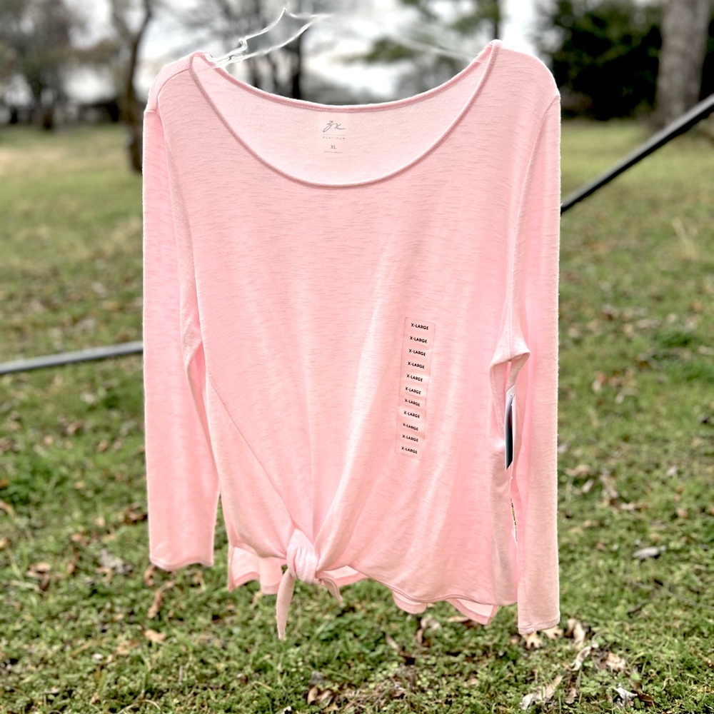 Zenana Platinum Flow Knotted Top - Picture 9 of 9